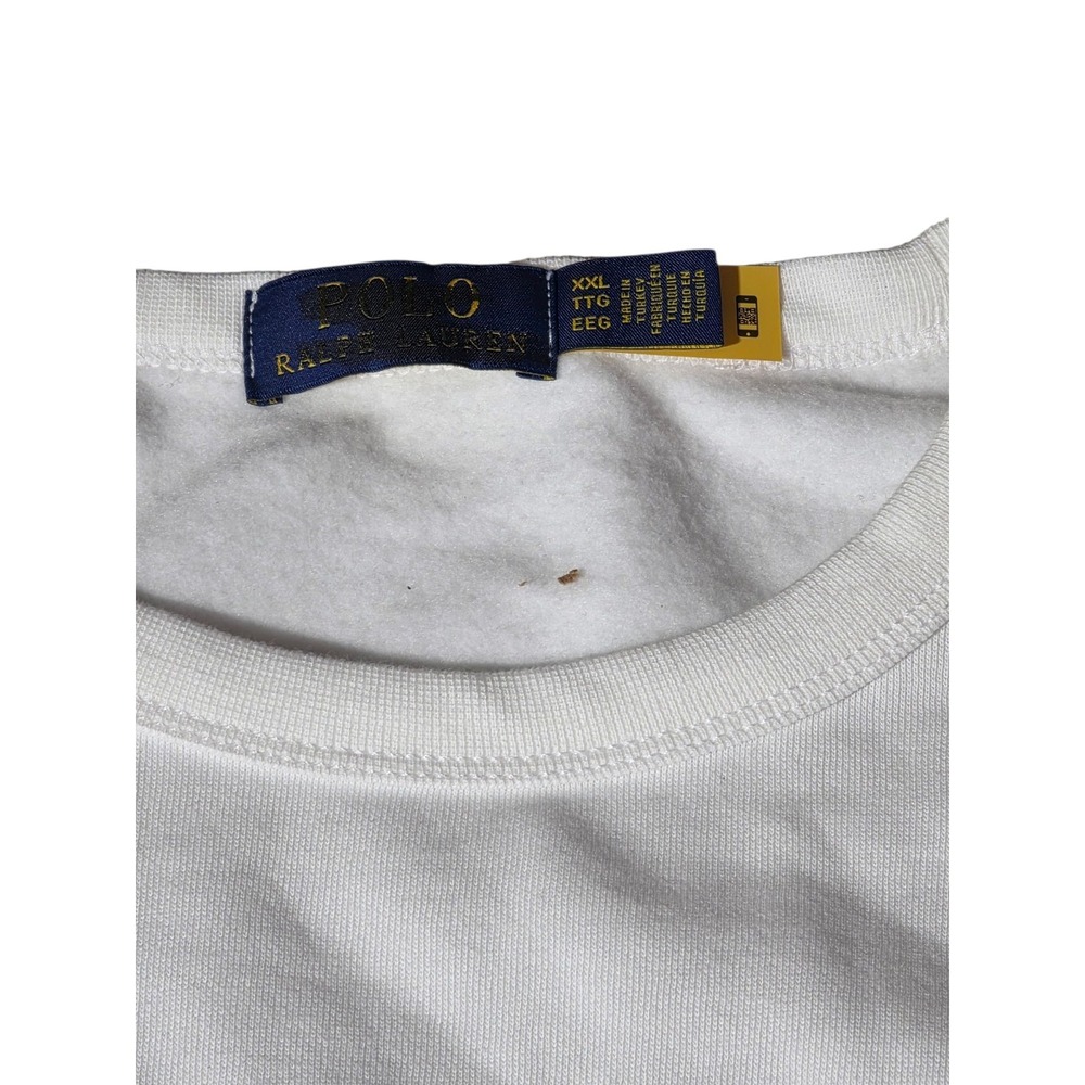 Polo Ralph Lauren Tie Dye Logo Crewneck Sweatshirt Mens XXL White Blue Splatter - Picture 9 of 10